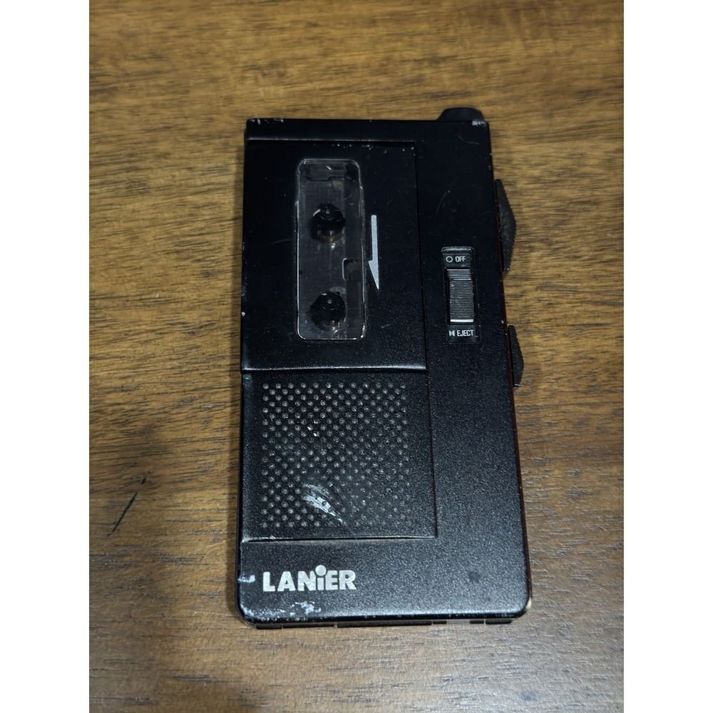Lanier P-164 Handheld Microcassette Voice Recorder Black Built-In Mic (H1E*)